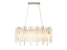 Wisteria Polished Nickel Crystal Ceiling Lights Diyas Linear Crystal Fittings